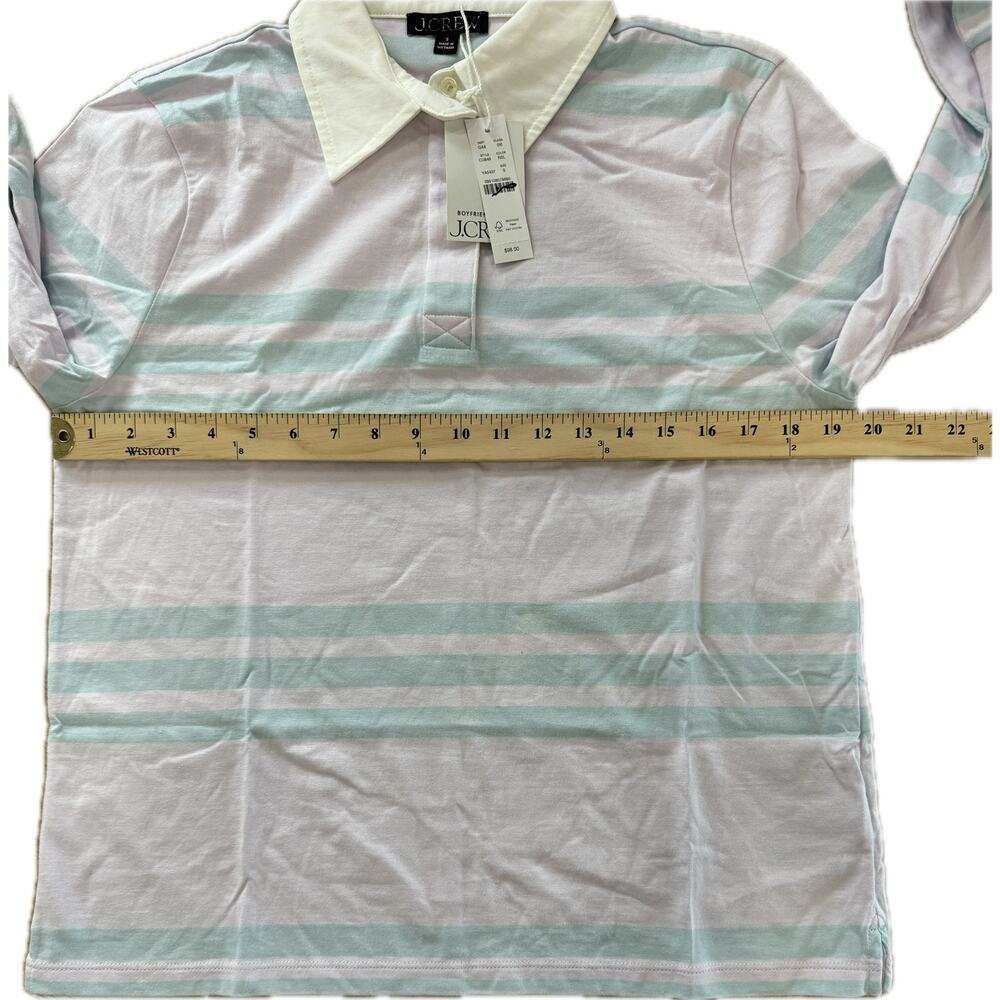 J.Crew Boyfriend jersey rugby shirt in stripe Lavender S - Picture 4 of 6